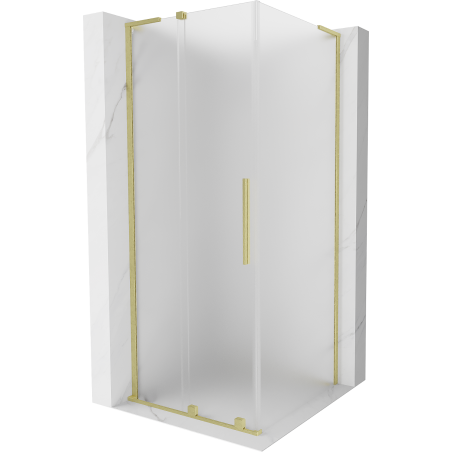 Mexen Velar L плъзгаща душ кабина 120 x 120 см, матирана, златно четкано - 871-120-120-33-55