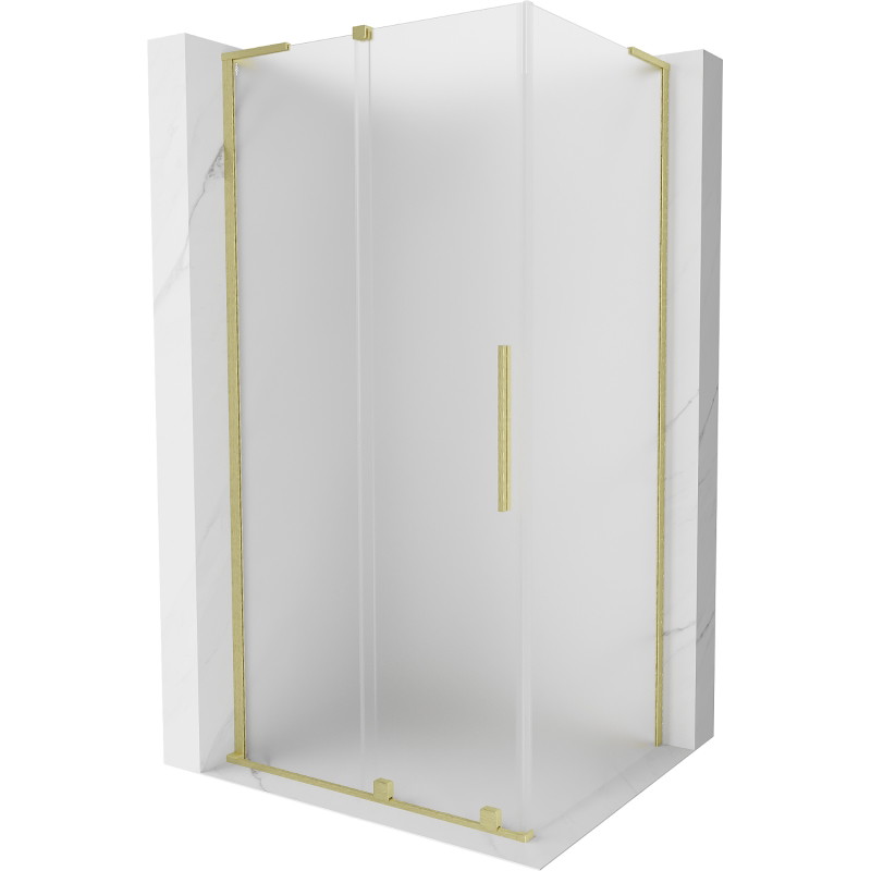 Mexen Velar L плъзгаща се душ кабина 100 x 120 см, матирана, златен мат