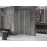 Mexen Velar L плъзгаща се душ кабина 100 x 120 см, матирана, златен мат