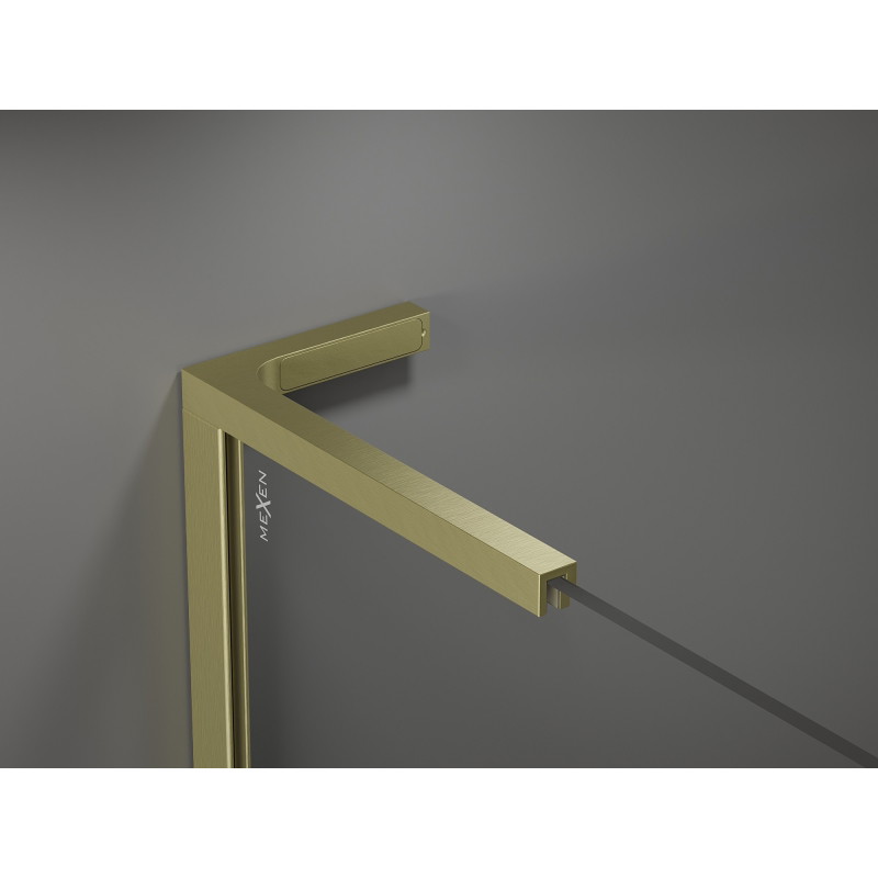 Mexen Velar L плъзгаща се душ кабина 100 x 120 см, матирана, златен мат