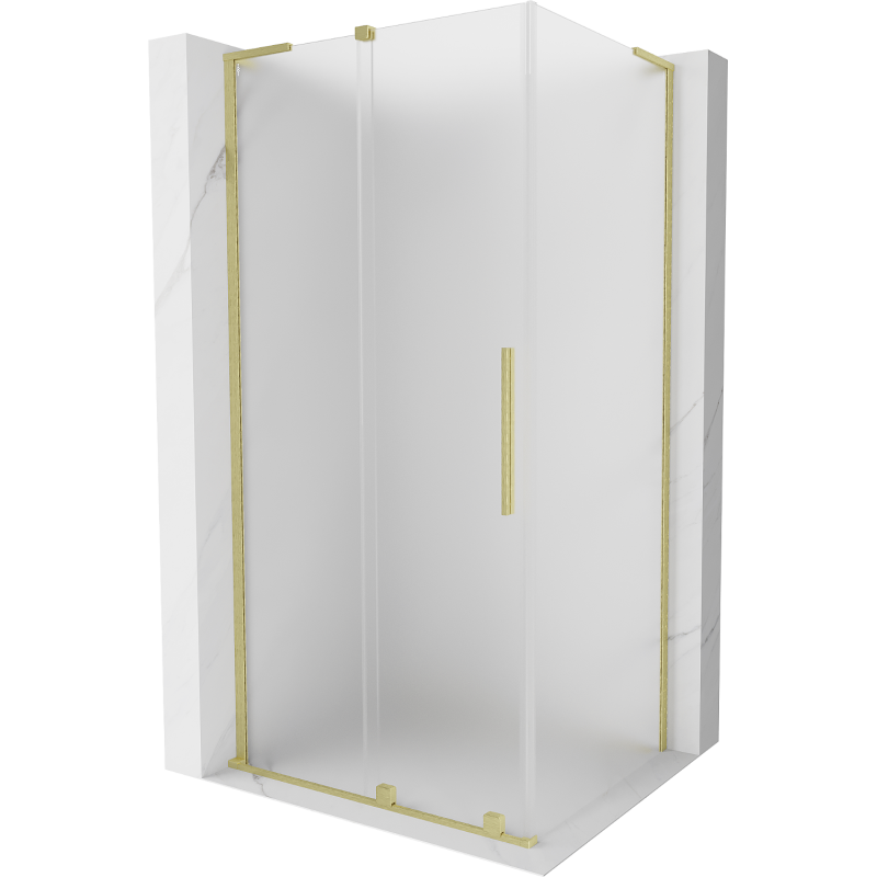 Mexen Velar L плъзгаща душ кабина 120 x 80 см, мат, златно четкано - 871-120-080-33-55