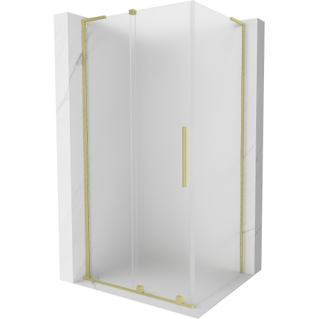 Mexen Velar L плъзгаща душ кабина 120 x 80 см, мат, златно четкано - 871-120-080-33-55
