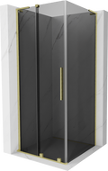Mexen Velar L плъзгаща се душ кабина 90 x 90 см, графит, златисто матиран - 871-090-090-43-55