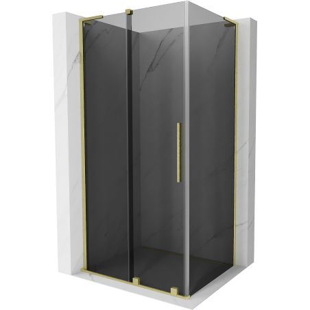 Mexen Velar L плъзгаща се душ кабина 120 x 80 cm, графит, златиста сатенена - 871-120-080-43-55