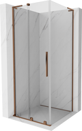 Mexen Velar L плъзгаща се душ кабина 100 x 100 cm, прозрачна, розово злато - 871-100-100-03-60