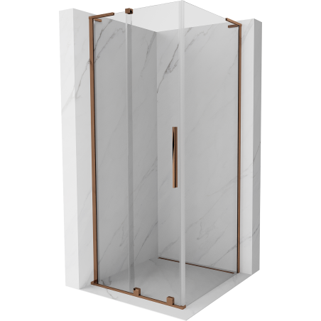 Mexen Velar L плъзгаща се душ кабина 120 x 120 cm, прозрачно, розово злато - 871-120-120-03-60