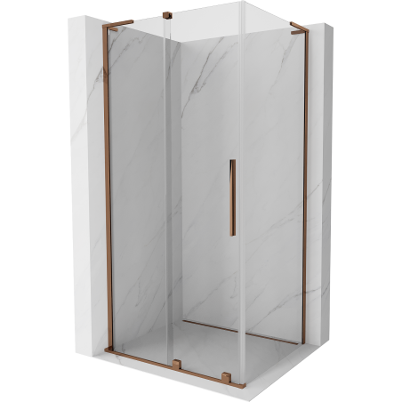 Mexen Velar L плъзгаща се душ кабина 120 x 85 cm, прозрачно, розово злато - 871-120-085-03-60