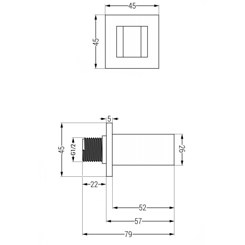 Mexen Cube държач за душ, четкана пистолетно сива - 79350-66