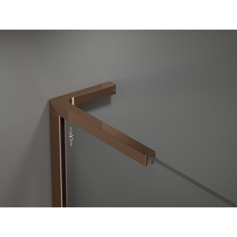 Mexen Velar L плъзгаща се душ кабина 90 x 75 см, скреж, розово злато - 871-090-075-33-60