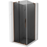 Mexen Velar L плъзгаща се душ кабина 120 x 120 cm, графит, розово злато - 871-120-120-43-60