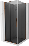 Mexen Velar L плъзгаща се душ кабина 120 x 120 cm, графит, розово злато - 871-120-120-43-60
