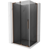 Mexen Velar L плъзгаща се душ кабина 120 x 80 cm, графит, розово злато - 871-120-080-43-60