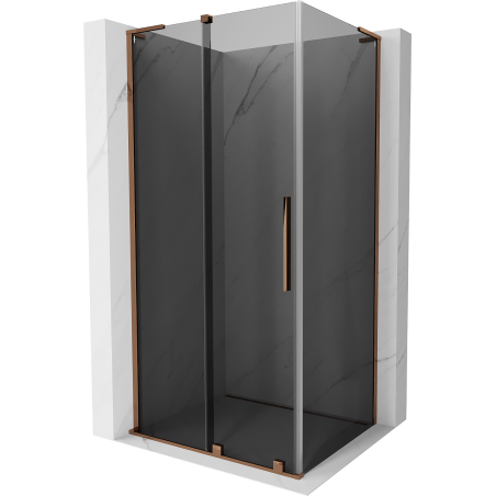 Mexen Velar L плъзгаща се душ кабина 120 x 110 см, графит, розово злато - 871-120-110-43-60