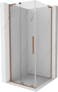 Mexen Velar L плъзгаща се душ кабина 120 x 120 см, прозрачно, матирано медно - 871-120-120-03-65