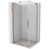 Mexen Velar L плъзгаща се душ кабина 120 x 90 см, прозрачна, четкана мед - 871-120-090-03-65
