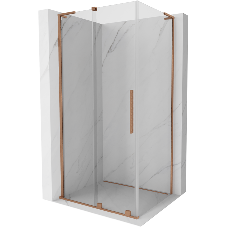 Mexen Velar L плъзгаща се душ кабина 120 x 110 см, прозрачна, четкана мед - 871-120-110-03-65