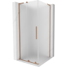 Mexen Velar L плъзгащ се душ кабина 100 x 100 cm, матирано, четкано мед - 871-100-100-33-65