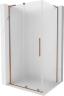 Mexen Velar L плъзгаща се душ кабина 110 x 90 cm, матирано стъкло, изчеткана мед - 871-110-090-33-65