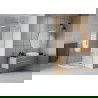 Mexen Rio душ кабина полукръгла 80 x 80 см, ивици, хром + подложка Flat, бяла - 863-080-080-01-20-4110