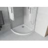 Mexen Rio полукръгла душ кабина 80 x 80 см, бели ивици, хром + корито Flat, бял - 863-080-080-01-20-4110