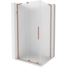 Mexen Velar L плъзгаща се душ кабина 120 x 80 см, матирано стъкло, четкана мед - 871-120-080-33-65