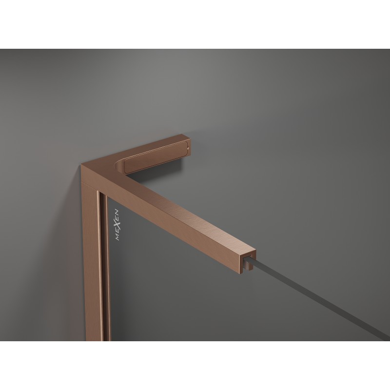 Mexen Velar L плъзгаща се душ кабина 120 x 100 cm, мат, четкана мед - 871-120-100-33-65