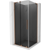 Mexen Velar L разтегателна душ кабина 100 x 100 см, графит, четкана мед - 871-100-100-43-65