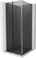 Сгъваема душ кабина Mexen Velar L 120 x 120 см, графит, четкана мед - 871-120-120-43-65