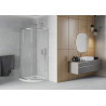 Mexen Rio кръгла душ кабина 80 x 80 см, мразовито стъкло, хром + подложка Flat,