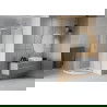 Mexen Rio душ кабина полукръгла 90 x 90 см, матирано стъкло, хром + поддон Flat, бял - 863-090-090-01-30-4110