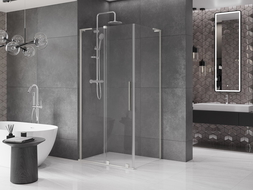 Mexen Velar L плъзгаща се душ кабина 110 x 90 см, прозрачна, четка никел - 871-110-090-03-97