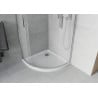 Mexen Rio полукръгла душ кабина 90 x 90 cm, матирано, хром + поддушово корито Flat, бял - 863-090-090-01-30-4110