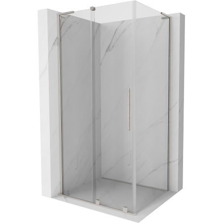 Mexen Velar L плъзгаща се душ кабина 120 x 80 см, прозрачна, четкан никел - 871-120-080-03-97