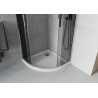 Mexen Rio полукръгла душ кабина 80 x 80 см, графит, хром + поддушово корито Flat,