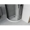 Mexen Rio полуокръгла душ кабина 80 x 80 см, графит, хром + поддушова тава Flat, бял - 863-080-080-01-40-4110