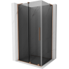 Mexen Velar L плъзгаща се душ кабина 120 x 80 см, графит, четкана мед - 871-120-080-43-65