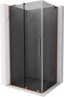 Mexen Velar L плъзгаща се душ кабина 120 x 80 см, графит, четкана мед - 871-120-080-43-65