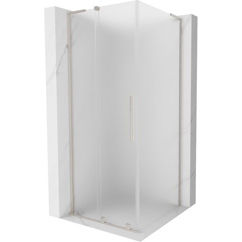 Mexen Velar L плъзгаща се душ кабина 110 x 110 см, матиран, четкан никел - 871-110-110-33-97