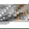 Mexen Rio душ кабина полукръгла 90 x 90 см, прозрачна, черна + поддушово корито Flat, бяло - 863-090-090-70-00-4110B
