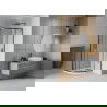 Mexen Rio душ кабина полукръгла 90 x 90 см, прозрачна, черна + поддушово корито Flat, бяло - 863-090-090-70-00-4110B