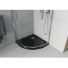Mexen Rio полукръгла душ кабина 80 x 80 см, прозрачна, хром + корито Flat, черно