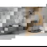 Mexen Rio полукръгла душ кабина 80 x 80 см, прозрачна, хром + плосък черен поддушов съд - 863-080-080-01-00-4170