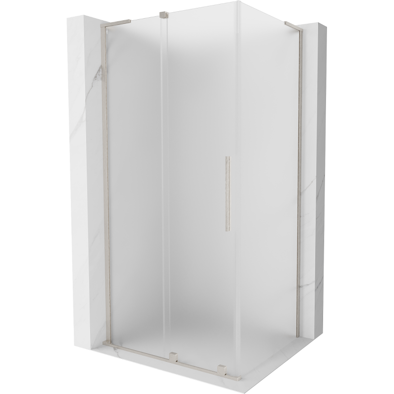 Mexen Velar L плъзгаща се душ кабина 120 x 80 см, матиран, четкан никел - 871-120-080-33-97