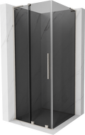 Mexen Velar L плъзгаща се душ кабина 90 x 90 cm, графит, четкан никел - 871-090-090-43-97