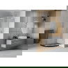 Mexen Rio душ кабина полуобкатна 80 x 80 см, матирано стъкло, хром + поддушна основа Flat, черна - 863-080-080-01-30-4170