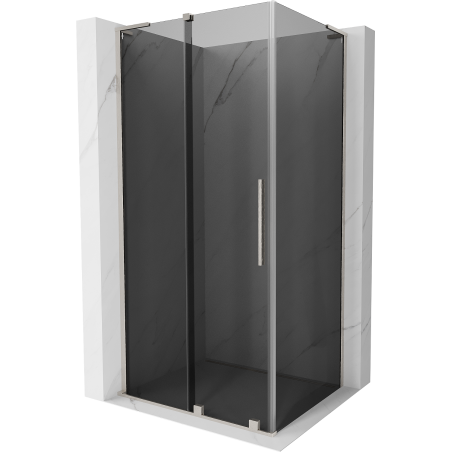 Mexen Velar L плъзгаща душ кабина 120 x 80 см, графит, четкан никел - 871-120-080-43-97