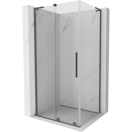 Mexen Velar L плъзгаща душ кабина 100 x 80 см, прозрачна, gun metal - 871-100-080-03-95