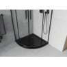 Mexen Rio полукръгла душ кабина 80 x 80 см, прозрачна, черна + душ корито Flat, черно - 863-080-080-70-00-4170B