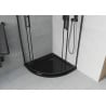 Mexen Rio полукръгла душ кабина 80 x 80 см, прозрачна, черна + душ корито Flat, черно - 863-080-080-70-00-4170B