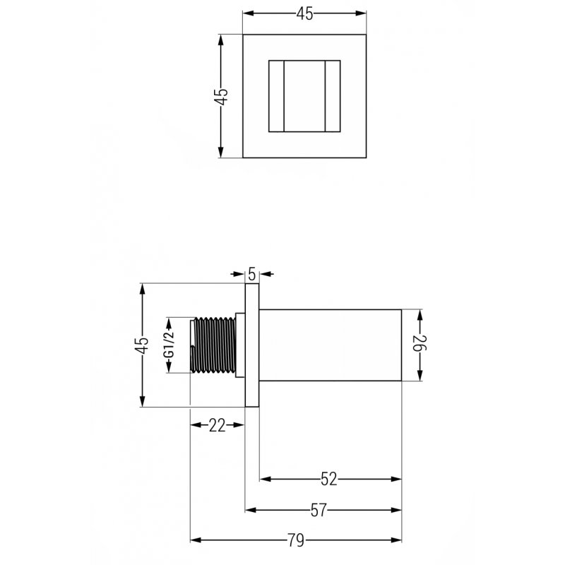 Mexen Cube държач за душ, черен - 79350-70